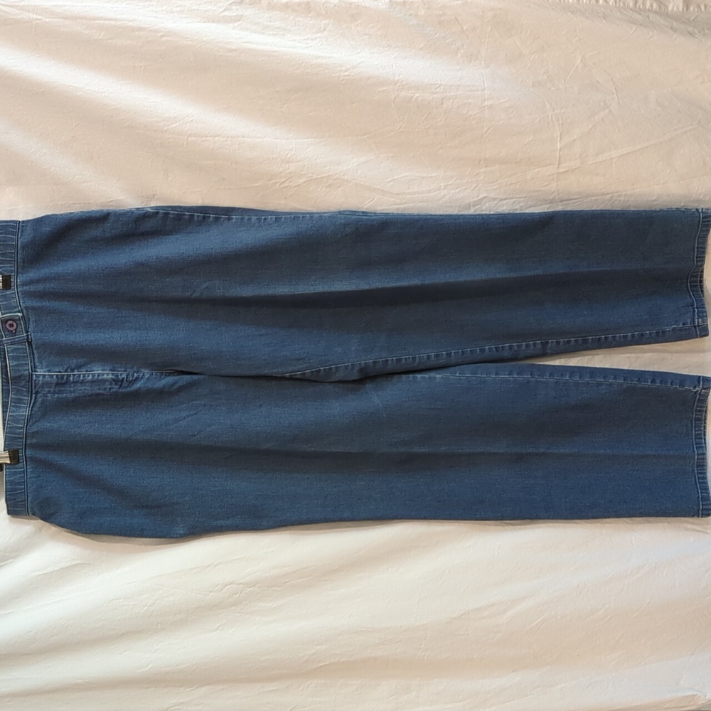 Westbound Essentials | Straight Leg Medium Wash Flat Front Jeans | 14 L